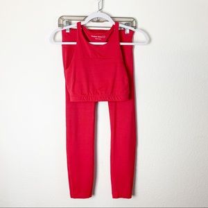 Outdoor voices pink sports leggings track set small